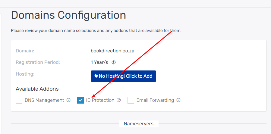 get domain ID protection in south africa