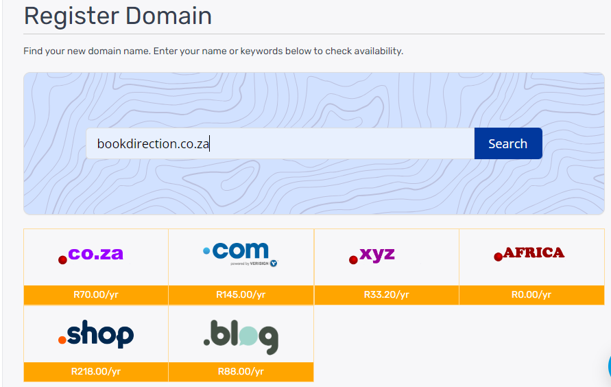 Registering a .co.za Domain Name
